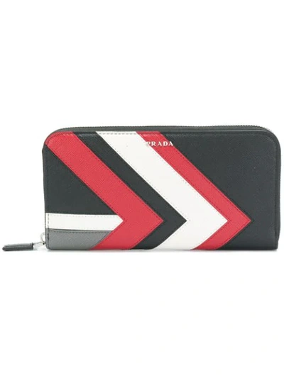 Shop Prada Color Block Wallet - Black