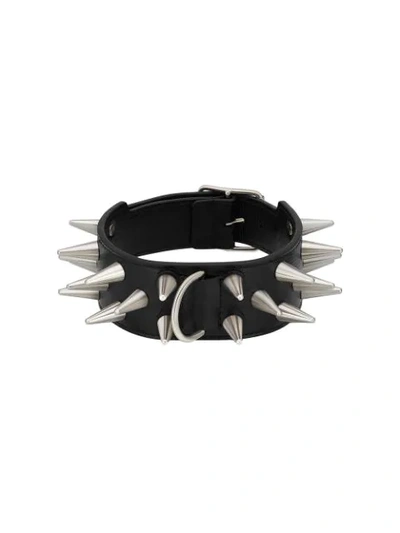 Shop Gucci Spiked Studded Choker In Black