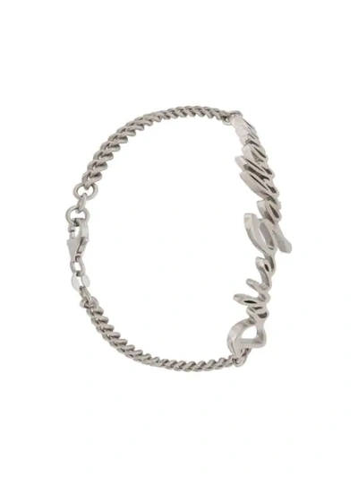 Shop Dolce & Gabbana Logo Bracelet In Silver
