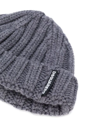 Shop Dsquared2 Chunky Knit Beanie - Grey
