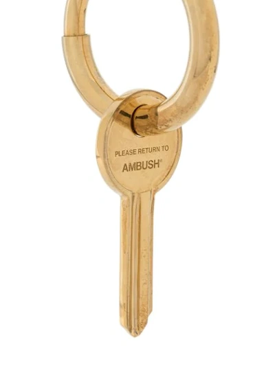 Shop Ambush Key Pendant Earrings In Metallic