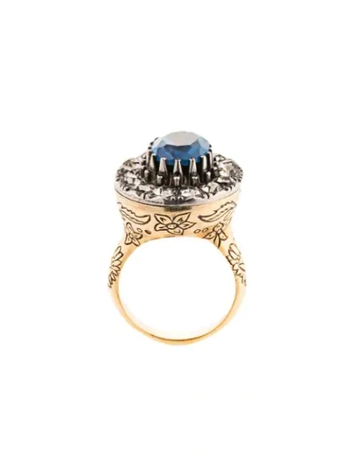 Shop Alexander Mcqueen Jewelled Ring In Gold