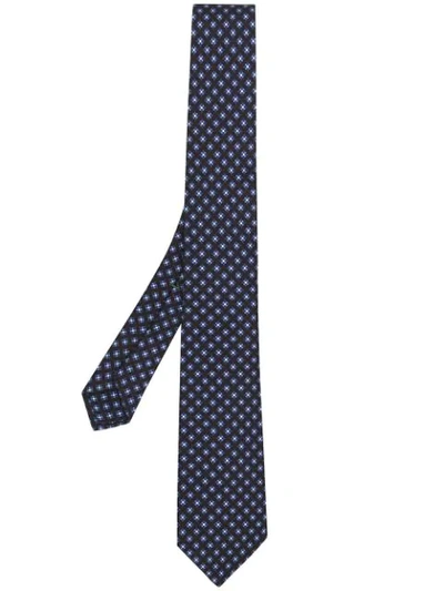 Shop Borrelli Geometric Patterned Tie In Blue