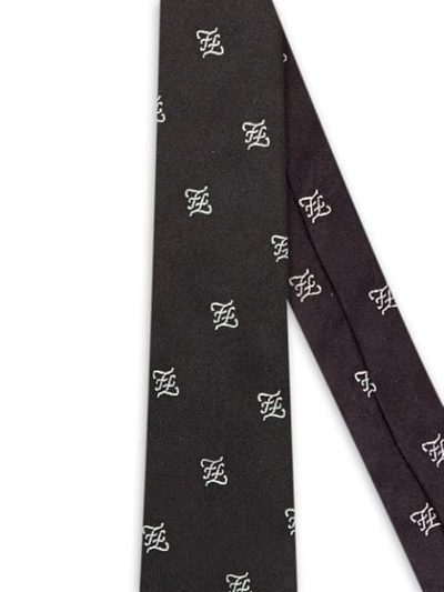Shop Fendi Ff Motif Silk Tie In Black