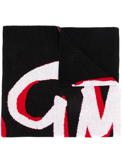 Shop Msgm Knitted Wool Scarf In Black