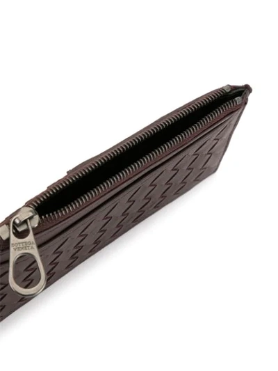 Shop Bottega Veneta Intrecciato Weave Card Case In Brown