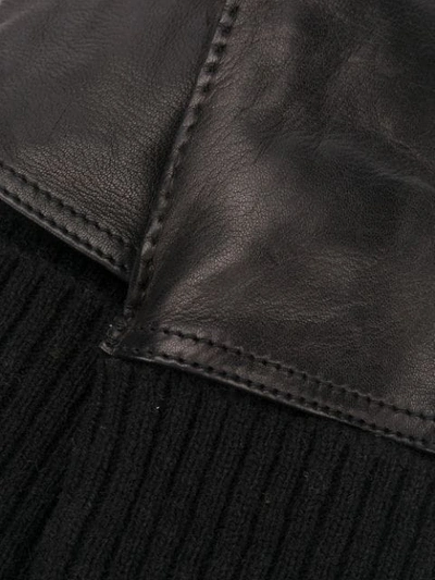 Shop Ami Alexandre Mattiussi Leather Gloves In Black