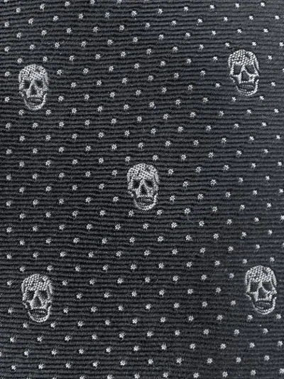 Shop Alexander Mcqueen Polka Dot Skulls Tie In Black