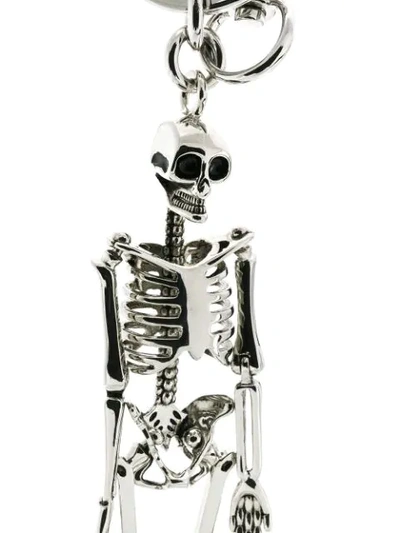 Shop Alexander Mcqueen Skeleton Key Ring In Silver