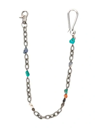 Shop Andrea D'amico Chainlink And Beads Keyring In Silver