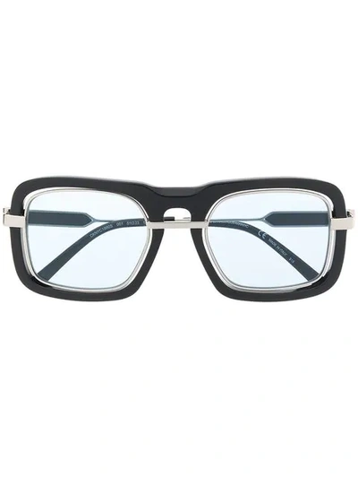CALVIN KLEIN 205W39NYC 粗镜框有色镜片太阳眼镜 - 黑色