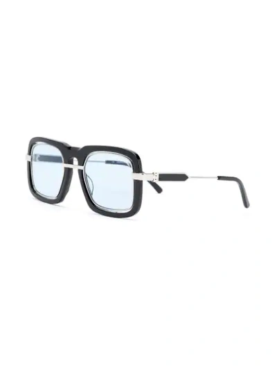 CALVIN KLEIN 205W39NYC 粗镜框有色镜片太阳眼镜 - 黑色