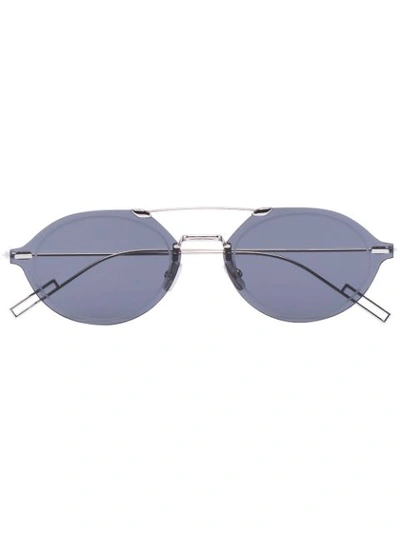 Shop Dior Black Chroma3 Metal Sunglasses