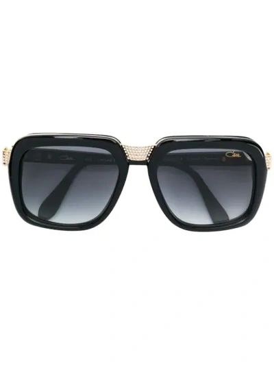 Shop Cazal Embellished Oversized Sunglasses In Black