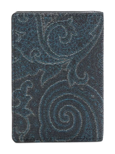 Shop Etro Paisley Print Card Holder In Black