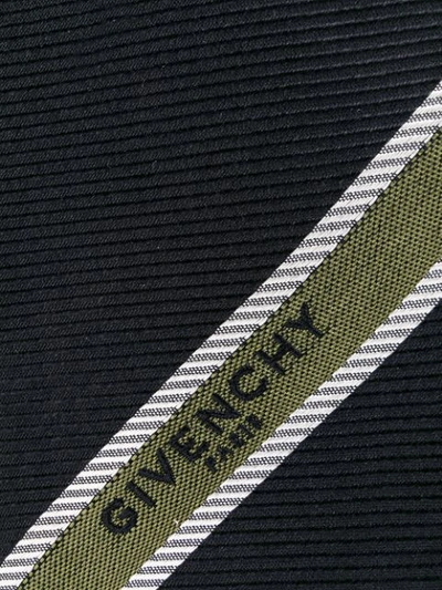 Shop Givenchy Diagonal Stripe Detail Tie - Black