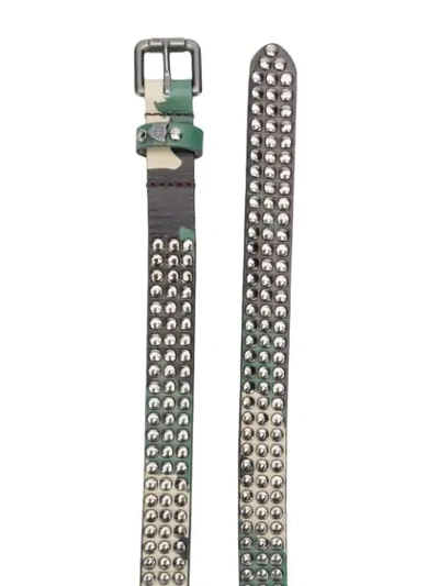 Shop Htc Los Angeles Studded Camouflage Belt In Green