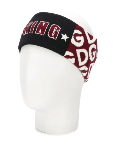 Shop Dolce & Gabbana King Print Headband In Red