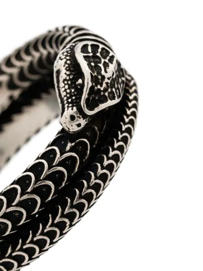 Shop Gucci Coiled Snake Ring In Silver