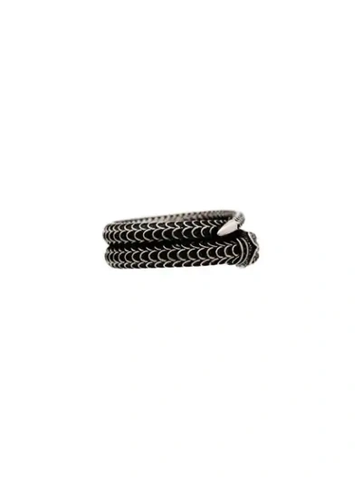 Shop Gucci Coiled Snake Ring In Silver