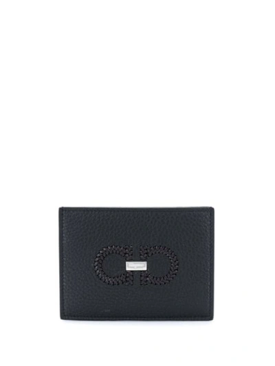 Shop Ferragamo Gancini Coin Wallet In Black