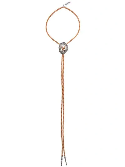 Shop Dsquared2 Western Pendant Necklace In Brown