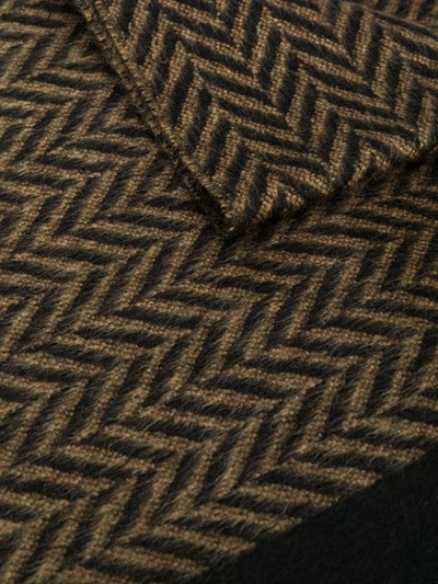 Shop Prada Chevron Knitted Scarf - Brown