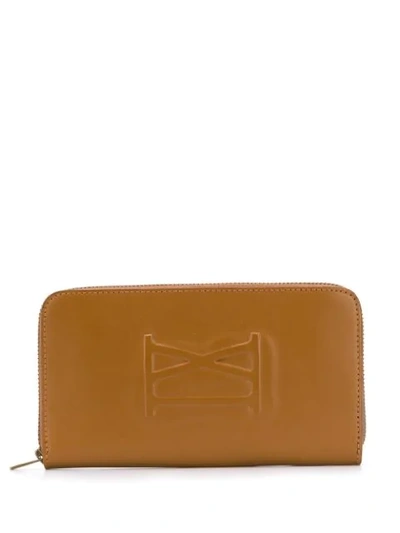 Shop Ami Alexandre Mattiussi Large Zipped Wallet In Brown