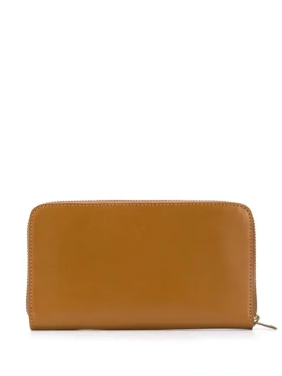 Shop Ami Alexandre Mattiussi Large Zipped Wallet In Brown