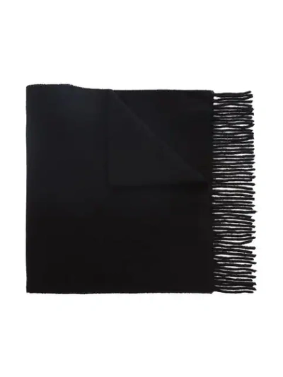 Shop Polo Ralph Lauren Logo-embroidered Scarf In Black