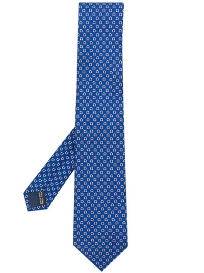 Shop Ferragamo Salvatore  Patterned Tie - Blue