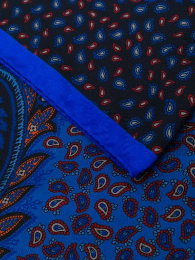 Shop Etro Embroidered Paisley Scarf In Blue