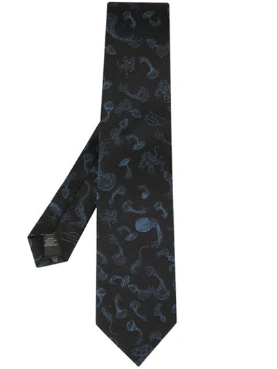 Shop Gieves & Hawkes Logo Embroidered Tie In Black