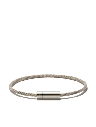 Shop Le Gramme Brushed 9g Cable Bracelet In Silver