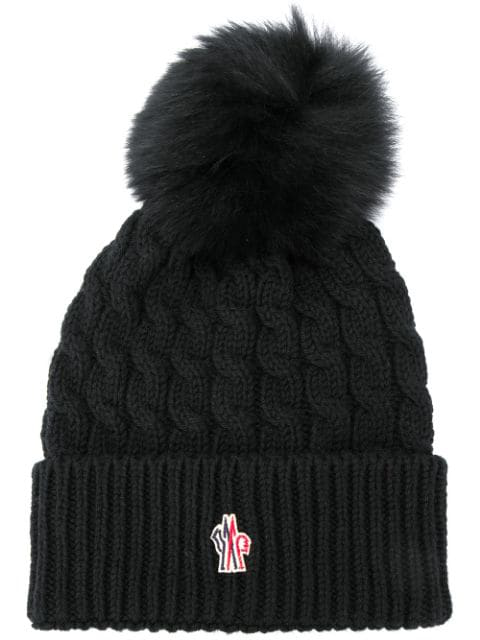 moncler black pom pom hat