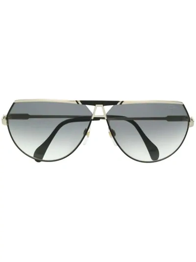 Shop Cazal Aviator Frame Sunglasses In Black