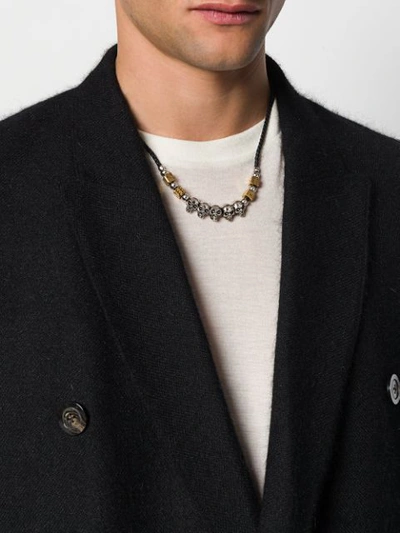 Shop Alexander Mcqueen Skull And Dice Beaded Necklace In Black