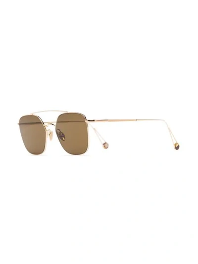 Shop Ahlem 22k Gold Plated Place De La Concorde Sunglasses In Brown ,metallic