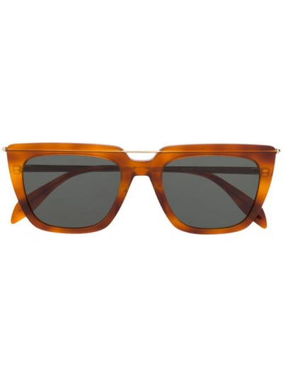 Shop Alexander Mcqueen Square Sunglasses In 棕色