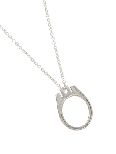 Shop Raf Simons Silver Can Top Necklace