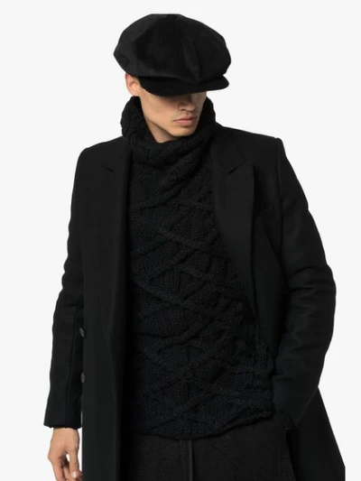 Shop Yohji Yamamoto Casket Corduroy Hat In Black