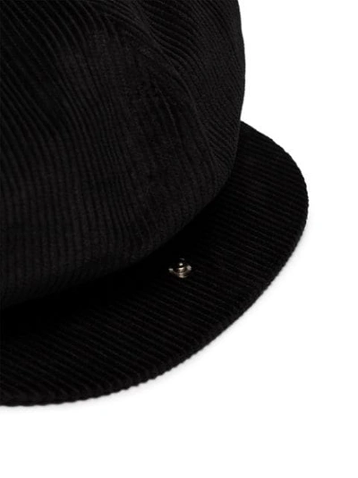 Shop Yohji Yamamoto Casket Corduroy Hat In Black
