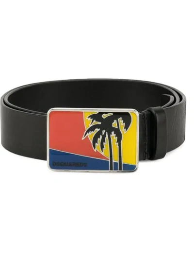 Shop Dsquared2 Palm Tree Buckle Belt - Black
