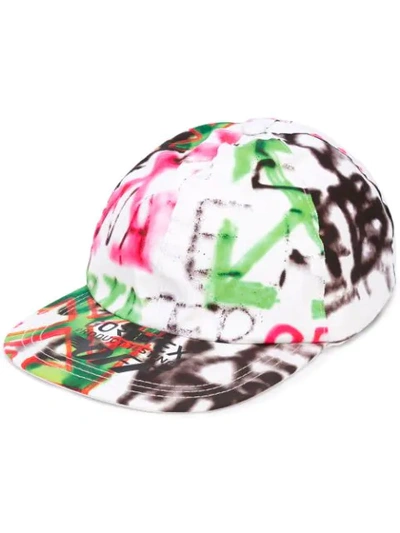 Shop Off-white Graffiti Style Printed Cap In Multicolour