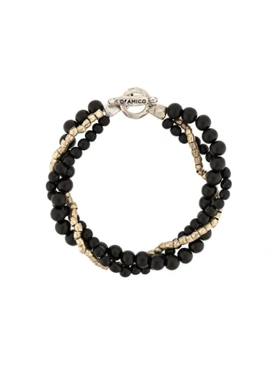 Shop Andrea D'amico Beaded Multi String Bracelet In Black