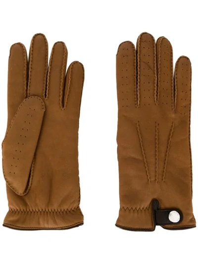 Shop Brunello Cucinelli Nappa Shearling Gloves In Neutrals