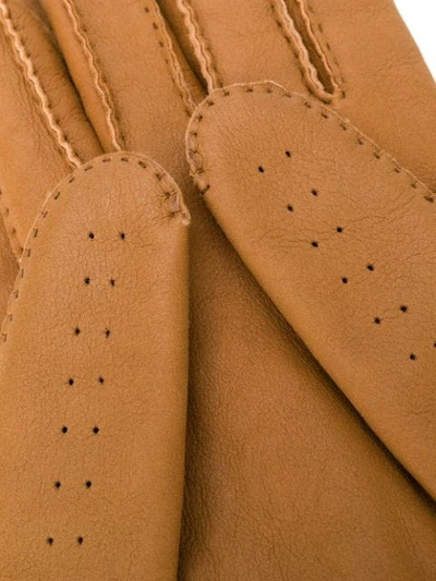 Shop Brunello Cucinelli Nappa Shearling Gloves In Neutrals