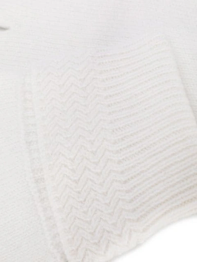 Shop Maison Margiela Knitted One-finger Mittens In White