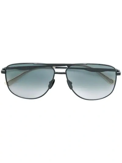 Shop Gucci Square Aviator Sunglasses In Black