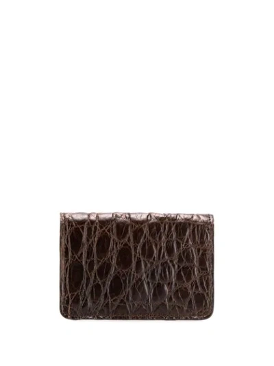Orciani Crocodile Effect Wallet In Brown